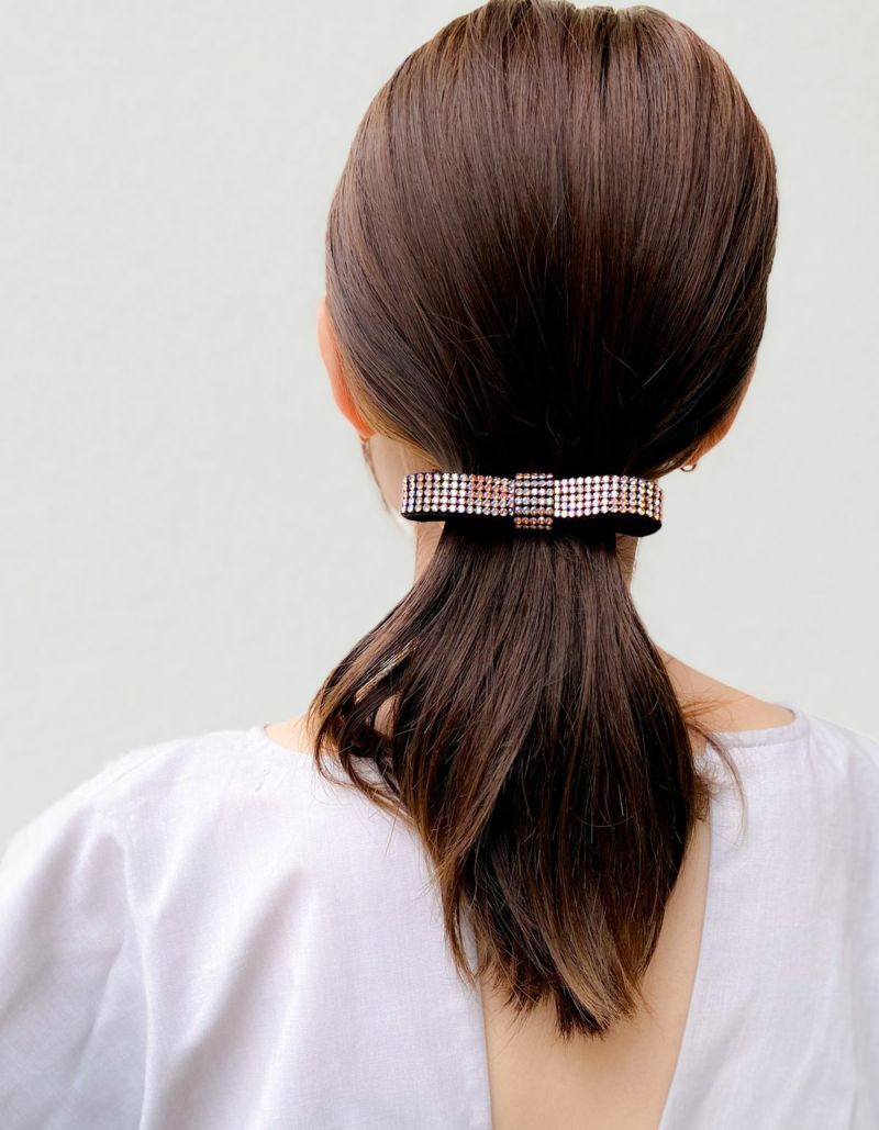 riu Ribbon barrette ヘアアクセサリー ブラック - ヘアアクセサリー