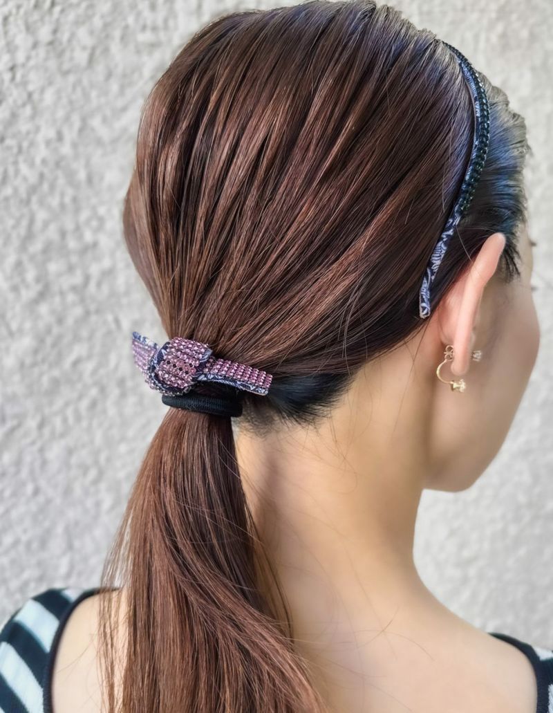 公式直営店 美品☆ acca ドレスポニー パープル - ヘアアクセサリー